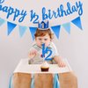 Half Birthday Decorations 6 Months Baby Boy Banner Cupcake Topper Pick 1/2 Half Year Cake Topper Triangle Flag Banner Confetti Balloons for Girl Boy Baby Shower (Dark Blue)