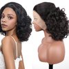 Loose Body Wave Bob Wig Human Hair 13x4 HD Body Wave Lace Front Wigs Human Hair Pre Plucked 210% Density Glueless Lace Frontal Wigs Human Hair for Black Women 14 Inch(Natural Black Full and Thick)