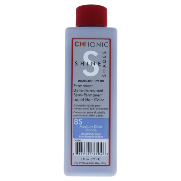 Chi Ionic Shine Shades Liquid Hair Color, 8s Medium Silver Blonde