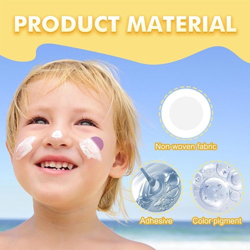 48Pcs UV Stickers for Sunscreen,Sun Cream Stickers to Reapply,Waterproof UV Detection Stickers,UV Detection Reminder UV Patch for Adults Waterproof Patches,Facial Sunscreens