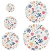 QwThum 5 Pcs Bowl Covers Reusable in 5 Size Elastic Food Cover Cloth Lids Fresh Keeping Dish Cookware Bakeware Fabric Covers Lids for Food Leftovers Fruits Storage Flower Collection