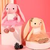 Ruzucoda Ballerina Dolls Plush Bunny Rabbit Soft Toys Ballet Dance Recital Gifts for Girls Pink 15.5 Inches