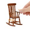 iLAND Vintage Dollhouse Furniture on 1/12 Scale, Brewster Dollhouse Rocking Chair & Velvet Cushion