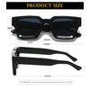 EYLRIM Thick Square Frame Sunglasses for Women Men Fashion Chunky Rectangle Sun Glasses Black Shades(01 Black/Grey)