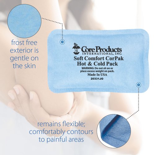 Core Products Soft Comfort CorPak, No Frost Hot and Cold Therapy Pack - 3" x 5", Made in The USA