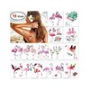 Konsait 15Sheet Flamingo Temporary Tattoo for Women Kids, Elegant Hawaiian Luau Temporary Tattoos, Waterproof Tropical Tattoos Stickers for Hawaiian Summer Beach Pool Party Decorations Supplies