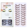 DAODER False Eyelashes Brown Colored Lashes Natural Look Cat Eye Wispy 15mm Blonde Mink Lashes Soft Handmade Reusable Fake Eyelashes Pack 10 Pairs(Brown Lashes)