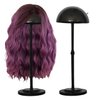Wig Stand Adjustable Height Black Plastic Wig Head Stand Portable Wig Holder Stands Non-Slip Wig Head Holders Sturdy for Multiple Wigs and Hats Styling Drying Display