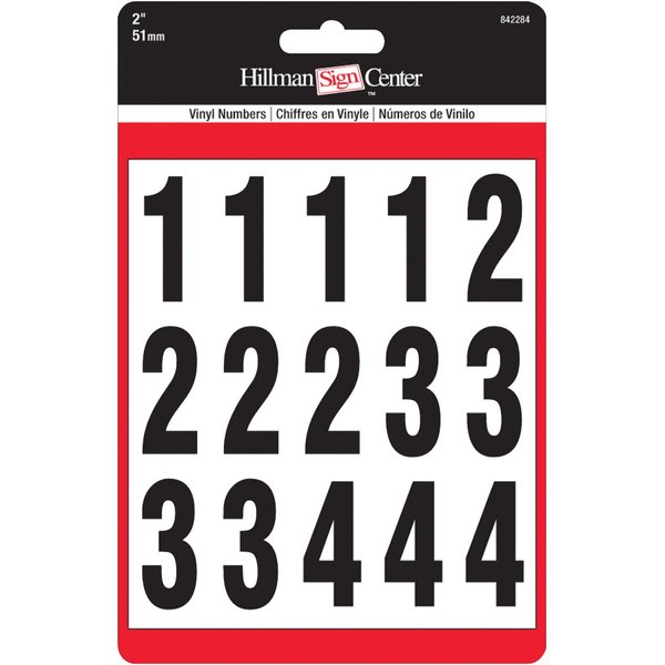 The Hillman Group 842284 Numbers Kit, Black/White, 2-Inch