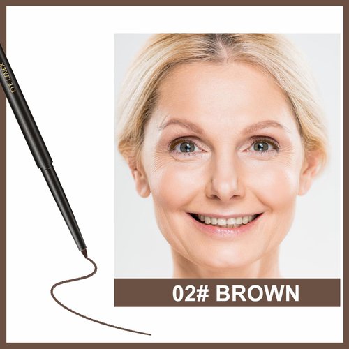 Erinde Brown Gel Eyeliner for Mature Women, Waterproof Smudge-proof Eye Liner Pencil, Gel Cream Matte Texture, Built-in Sharpener, Long Lasting Precision Waterline Eyeliner for Older Women
