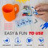TOYAMBA Build-on Brick Mug BPA-Free Funny Coffee Mug with 3 Packs of Building Bricks, Funny Cups for Kids - Creative Building Block Mug DIY Idea 16OZ (Orange)