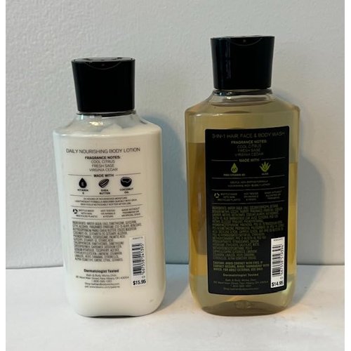 Bath Body Work Men's Collection Woodlands Duo Gift Set - Body Lotion and 3 in 1 Hair, Face & Body Wash (Packaging may vary)