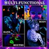 6 Colors Face Body Paint Set,Glow in the Dark Face Body Paint,Halloween Cream Face Body Paint for Skin,Professional Face Painting Kit for Party,Cosplay,Blacklight Glow SFX Makeup,10 ml