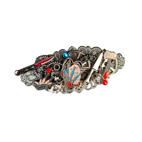 Horror Fan Steampunk Hair Clip Barrette Nightmare Knives Gloves