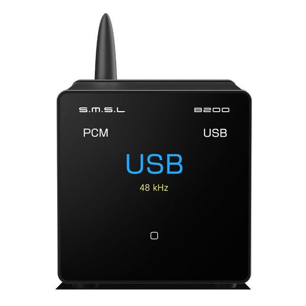 S.M.S.L B200 Hi-Res Digital Audio DAC Bluetooth 5.1/USB Input Audiophile Bluetooth audio Receiver&DAC Amplifier Title/Artist display 2.33” screen Hi-Fi Audio Stereo Receiver Optical/Coaxial/RCA output