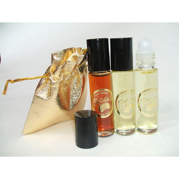 zeldas Body Oils Set of 3 - 1/3 oz Roll On Arabian Sandalwood, Nubian and Dark Mecca Musk