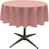 LA Linen Polyester Poplin Washable Round Tablecloth, Stain and Wrinkle Resistant Table Cover 58", Fabric Table Cloth for Dinning, Kitchen, Party, Holiday 58-Inch, Dusty Rose, (TCpop58R_RoseP79)