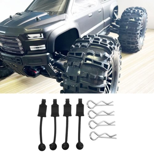 RC Car Body Clips Steel Rubber Clips RC Body Clip Retainers for Losi Lasernut U4 1/10 Black