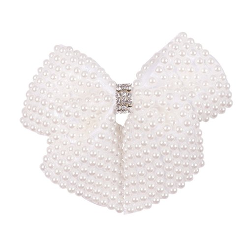 Elegant Pearl Hair Bows for Girls, White Butterfly Flower Hair Bow Clip Wedding Hair Accessories Women Hairpins Hair Styling Accessories.(FJ23) (Type B)