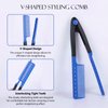 2-Pack Hair Straightening Comb Set - Flat Iron Comb for Beautiful Tresses, Hair Straightener Comb with Firm Grip, Ideal for Knotty Hair, Styling Comb, Hair Comb for Straight Hair (Blue).