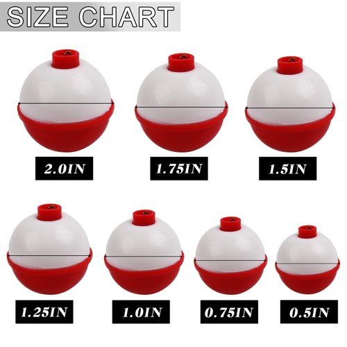 Easy Catch Snap on Float Bobbers Hard ABS Push Button Fishing Round Buoy Float Bobber