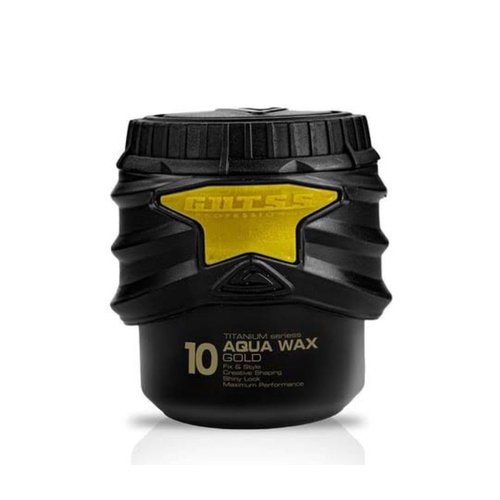 Gutss professional 10 Titanium Aqua Hair Wax Gold Fixation System Pilable Styling Maximum Performans 150 ml