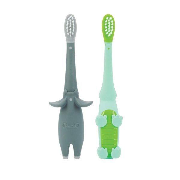 Dr. Talbot's Toddler Training Toothbrush, 2 Pack, Elephant & Alligator