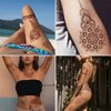 9 Sheets Temporary Tattoo Stickers Exquisite Indian Mandala Flower Lace Totem Pattern Waterproof Brown Tattoo Stickers Decoration for Beach Party Wedding Festivals Decorations