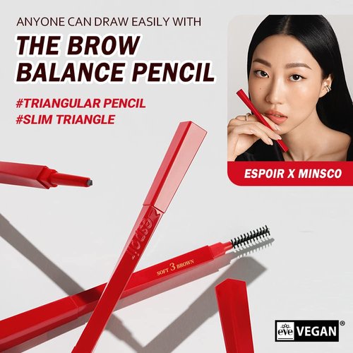 ESPOIR The Brow Balance Pencil #1 Classic Brown | Eye Brow Pencil that's Natural and Easy to Draw without Clumping | A Detailed and Rich Eyebrow Texture | Korean Makeup