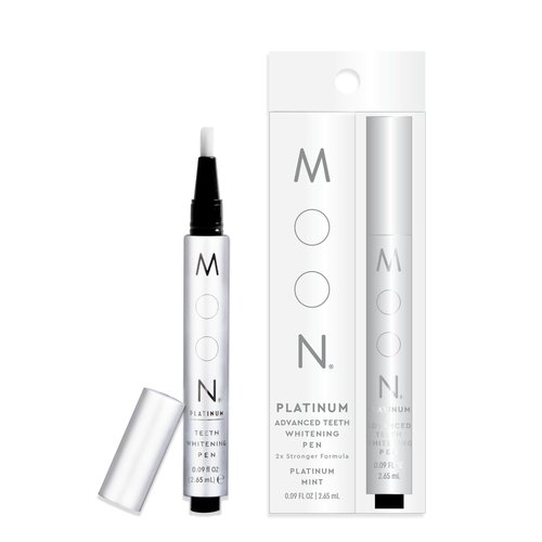 MOON Platinum Teeth Whitening Pen, Whitens Teeth Fast, Gentle on Sensitive Teeth, 30+ Uses, Vegan, Mint Flavor