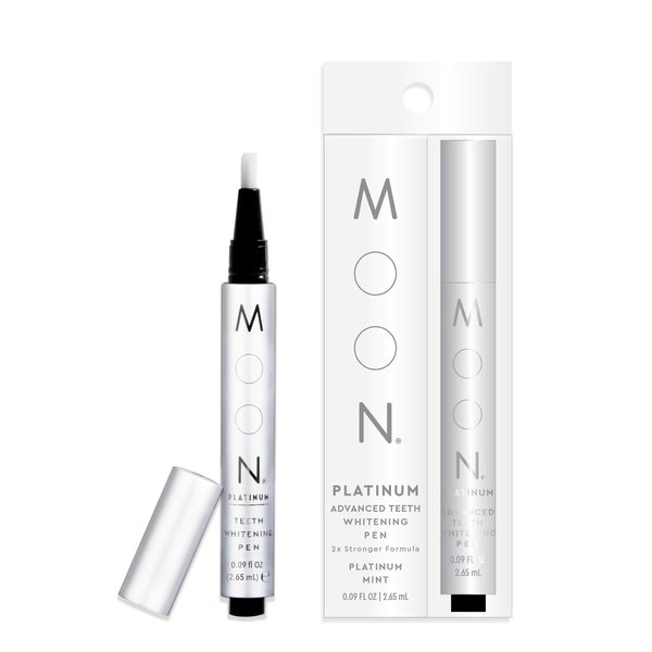 MOON Platinum Teeth Whitening Pen, Whitens Teeth Fast, Gentle on Sensitive Teeth, 30+ Uses, Vegan, Mint Flavor