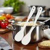 2Pcs White Reusable Plastic Texture Rice Paddle Spoon Rice Scoop Kitchen Toolwhite And Exquisite Workmanship Serving Utensils,Serving Spoons Heat Resistant Rice Cooker Spoon