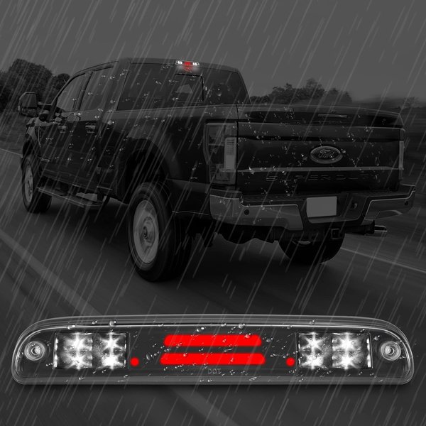 High Mount 3rd Stop Light Assemblies, Compatible with 1999-2016 Ford Super Duty/Ranger/Mazda B-Series Third Center Cargo Reverse Rear LED Brake Light Bar Taillight (Smoke)