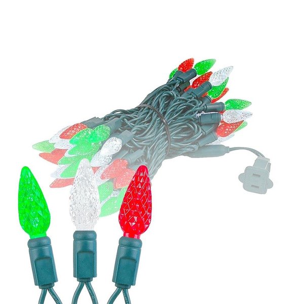 ‎‎‎Novelty Lights 24FT 70 LED C6 LED Christmas String Lights, Outdoor Christmas Tree Commercial Grade LED String Lights, Permanent Christmas Lights Outdoor Tree Decorations Outdoor (Red/Green/Pure