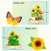 QARULUS Sunflower Flower Bouquet Building Toy Mini Bricks Flowers Set Adult Botanical Collection Friends Set DIY Plants Bonsai Tree Valentine's Christmas New Year Birthday for Women