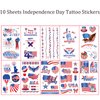 4th of July Independence Day Tattoo Sticker USA American Flag Hat Statue of Liberty Patriotic Design Fake Tattoos Memorial Day Tattoos Waterproof Face Body Arm Tattoos Party Supplies for Kids Adult