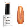 RARJSM Holographic Nail Polish Classic Orange Gel Polish Soak off Nail Gel Ideal for Nail Salon DIY at Home UV LED Lamp Required