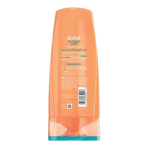 L'Oreal Paris Elvive Dream Lengths Curls Moisture Seal Conditioner, Paraben-Free Curly Hair Conditioner with Hyaluronic Acid and Castor Oil, 12.6 Fl Oz