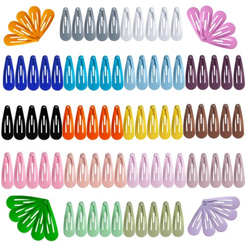 Upgrade Snap Mini Hair Clips - 100PCS Kids Metal Non Slip Hair Bow Clips for Girls Toddlers Hair Accessories(1.2 Inch 20 Colors)