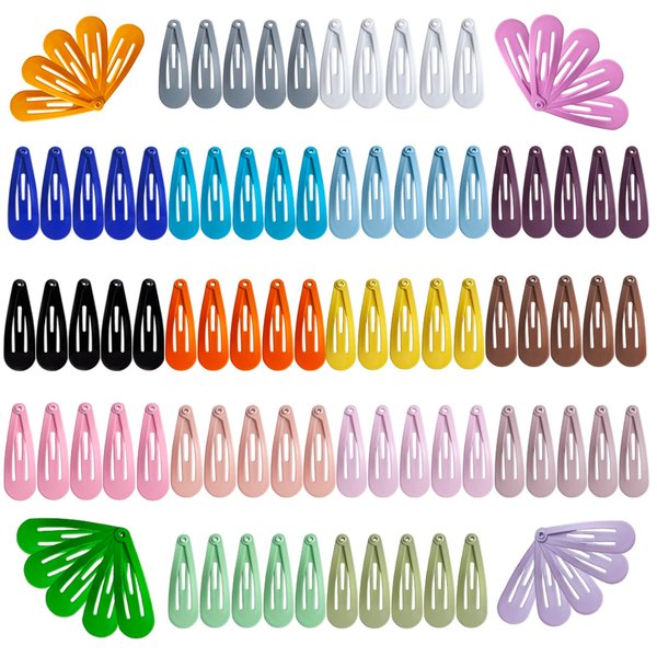 Upgrade Snap Mini Hair Clips - 100PCS Kids Metal Non Slip Hair Bow Clips for Girls Toddlers Hair Accessories(1.2 Inch 20 Colors)
