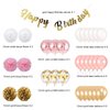 Birthday Decoration, Happy Birthday Banner, Tissue Flower, Confetti Balloons for 16th 18th 21st 30th 50th 60th Birthday Party Decoration for Women girls