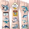 Yoyuspy Shark Temporary Tattoos Stickers - 200+ Shark Birthday Party Decorations Favors Supplies Shark Themed Tattoos Stickers Gifts for Boys Girls Sea Animals Cool Shark Tattoos Stickers Bulk