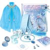 Princess Dress Up Toys Princess Dress Up Clothes, 11Pcs Princess Cape with Crown, Princess Dresses for Girl 3-6 Birthday Gift