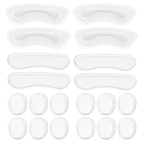 Heel Grips, 8PCS Heel Inserts, 12PCS Shoe Inserts, Gel Heel Cushion Inserts for Women Men, Adhesive Shoe Pads for Loose Shoes, Heel Slipping, Rubbing