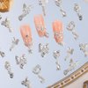 15 Pcs Alloy Metal Silver Heart Bow Nail Rhinestones Nail Charms Y2K,Star Moon Pendant Tassels Pearl Crystals Nail Decorations Charms For Nails 3D Shiny Butterfly Nail Charm For Nail Supplies Nail Art