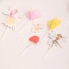 57Pcs Fairy Disposable Tableware Set Flower Fairies Mushroom Party Plates Cups Napkins Sets Fairy Cake Topper Banner Fairy Party Decorations Supplies Girls Birthday Party Decor(10 Guests)