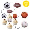 36 PCS Sports Cupcake Toppers Baseball Cupcake Picks Football Soccer Ball ToothPicks Rugby Basketball Cake Decorations for Sports Balls Theme Boys Men Birthday Party Supplies