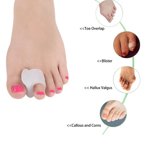 Gel Toe Spacers 12pcs to Restore Toes to Their Original Shape, Big Toe Separators Toe Spreaders Toe Straightener for Correct Bunion Overlapping Toes Hammer Toe Relaxation