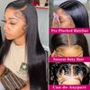 HUIDI 13x4 Straight Lace Front Wigs Human Hair Hd Transparent 26 Inch Straight Frontal Wig for Women Glueless Straight Wigs Pre Plucked with Baby Hair Bone Straight Black Wig Brazilian Human Hair