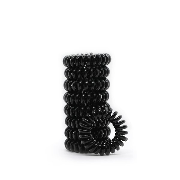 Chaosss &. Chaosss Co. 9pcs Spiral Hair Ties, Hair Coils, Coil Hair Ties, Phone Cord Hair Ties, Pure Black